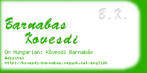 barnabas kovesdi business card