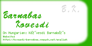 barnabas kovesdi business card